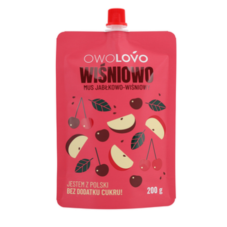 Mus jabłkowo-wiśniowy 200g * WIŚNIOWO OWOLOVO